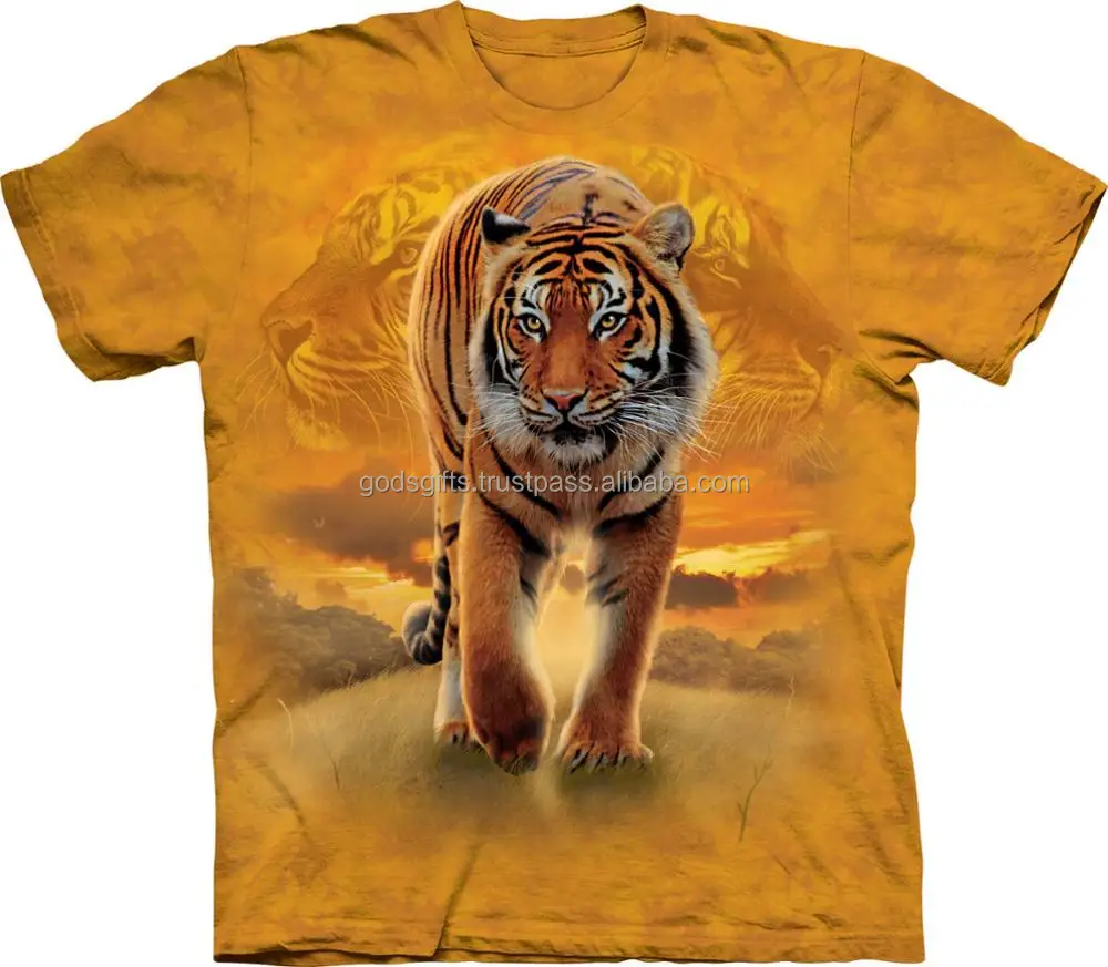 comfort colors t-shirts sublimation animal 3d printing black t-shirt 100% cotton 3d t shirt