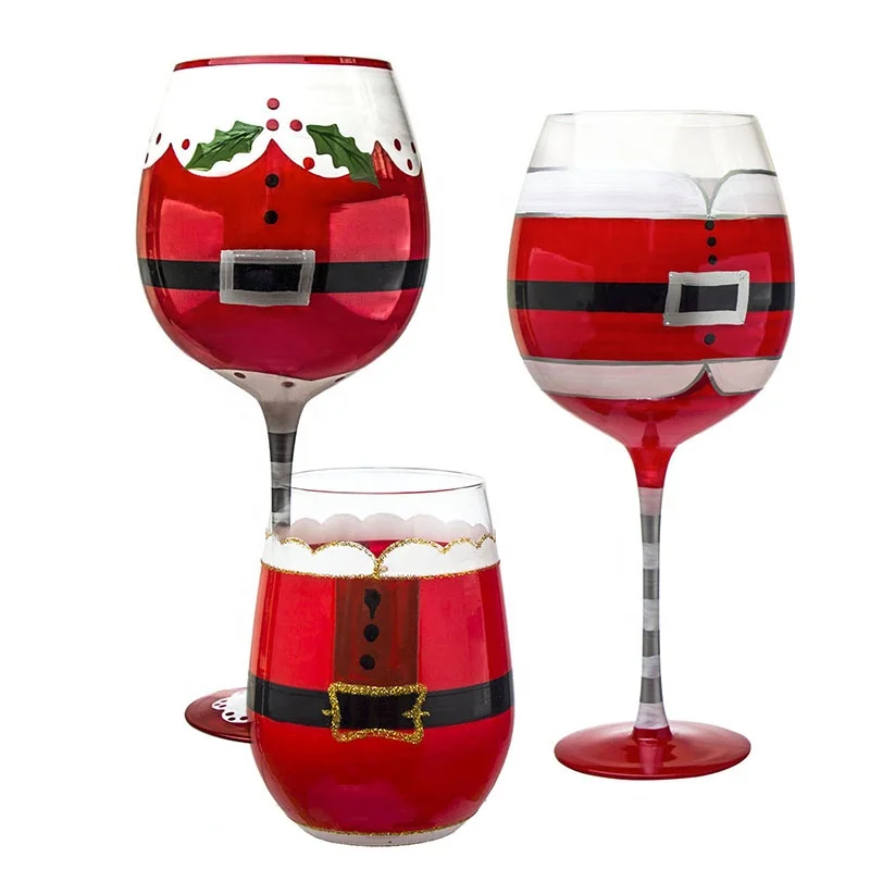 
Set of 3 Party Bar Decoration Christmas Tumbler Wine Glasses Wholesale 