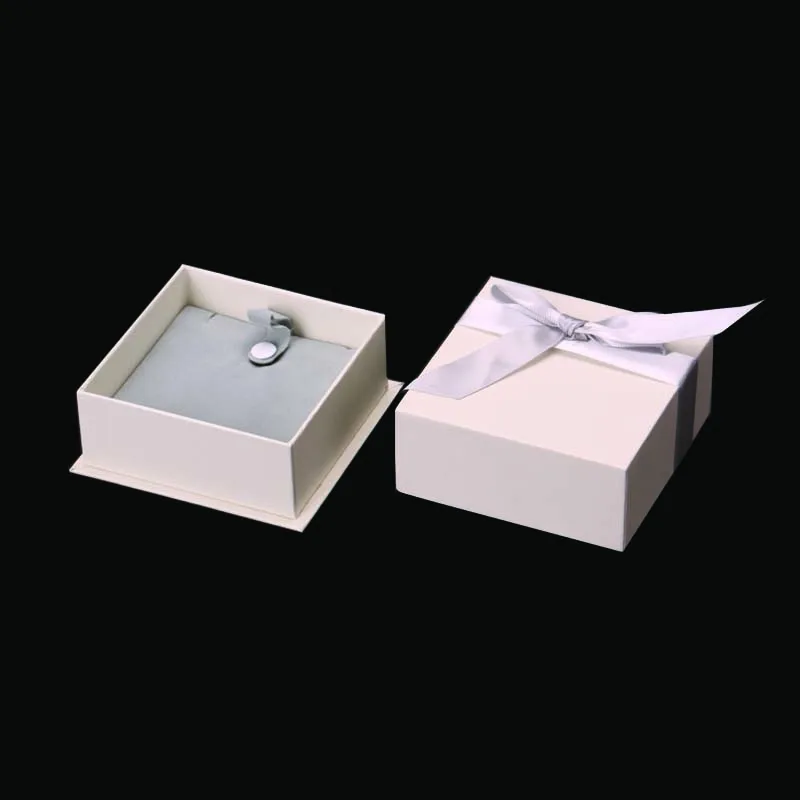Custom white paper box necklace ring bracelet kids jewelry packaging box