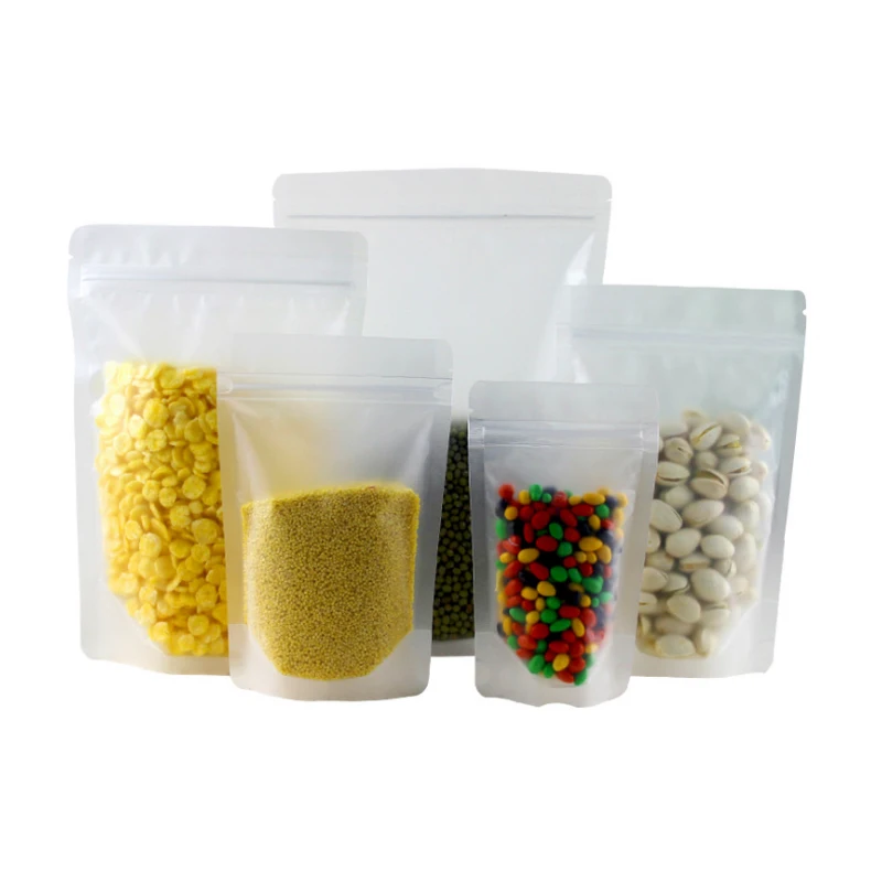 polysmarts Transparent Stand-Up Pouch Bag, Food Zipper Bag, Pistachio/Dried Mango Plastic Packing Bag