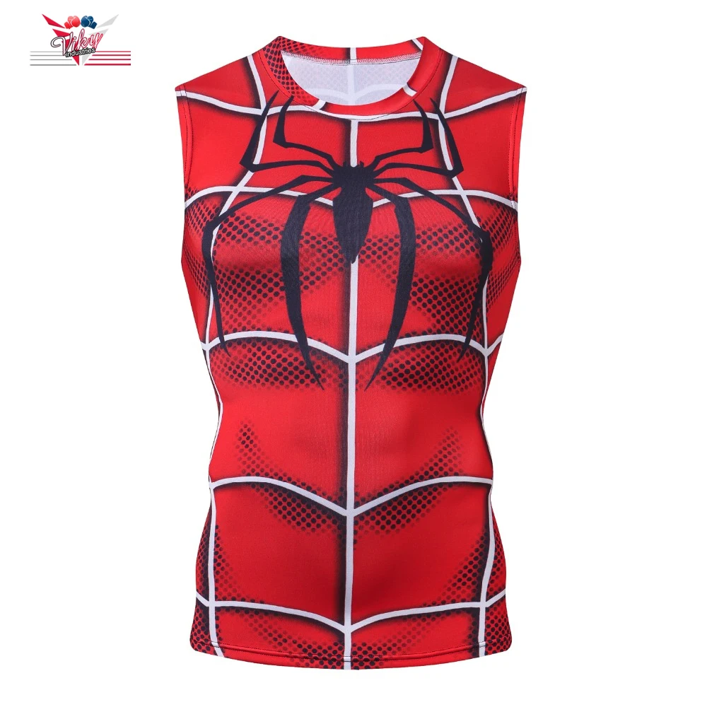 Top Quality Men Customized Logo Printing Wholesale And Sublimation Spider Polyester 3D Printing Men Tank Top By Viky Industries