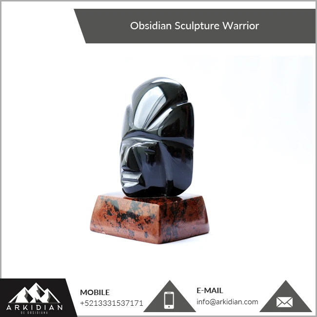Bulk Sale Glossy Obsidian Sculpture Warrior for Home Decoration at Low Price