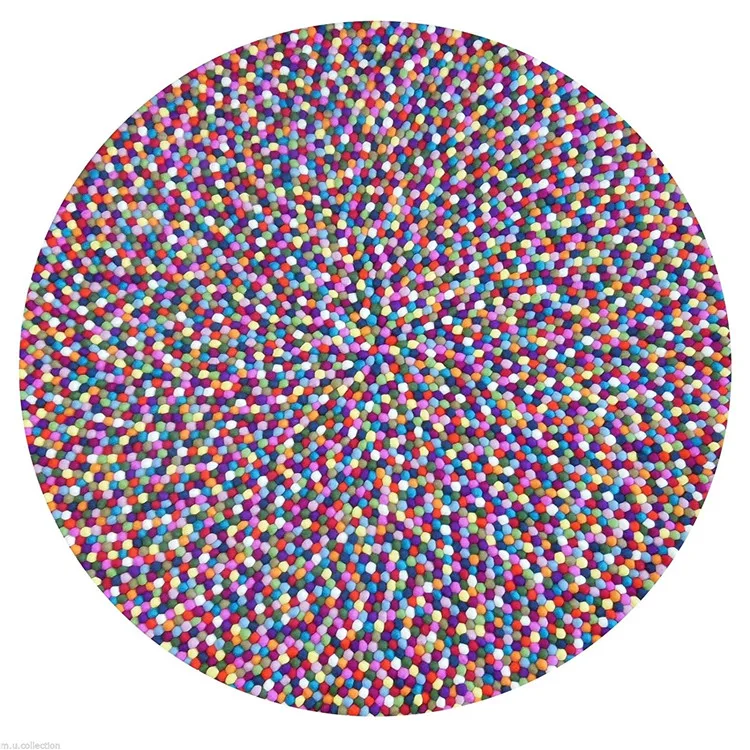 High Quality Nepalese Handmade Multicolour Felt Wool Ball Rugs -  New Design Ball Rug Felt Decoration Accessories Home Products