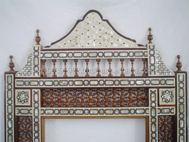 W37 MOP Mother Of Pearl Wood Inlaid Mirror Frame