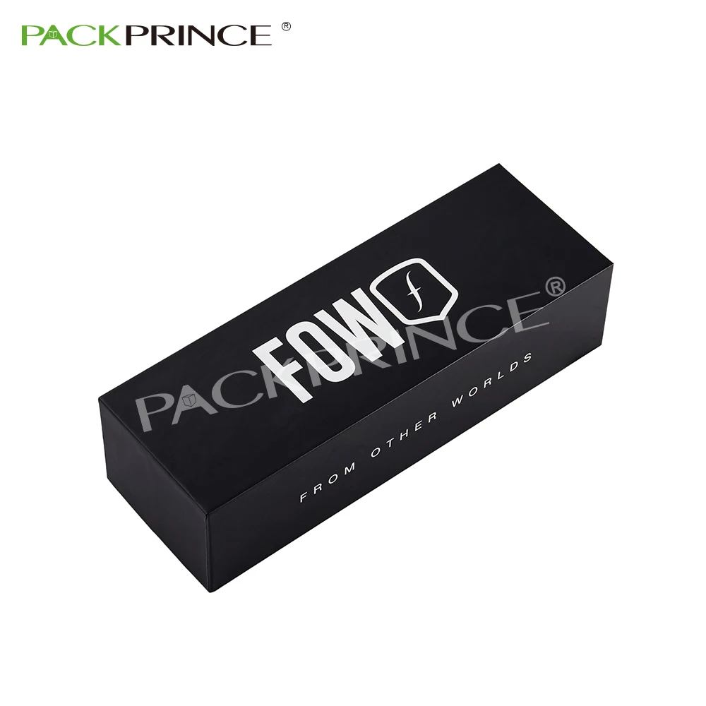 Элегантный черный мужской ремешок для часов, упаковка с вставкой из ЭВА, индивидуальный картон из твердой бумаги, одинарная коробка для часов