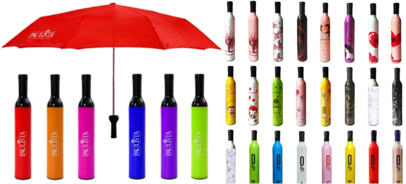 Cheap wine bottle shape umbrella promotion gift