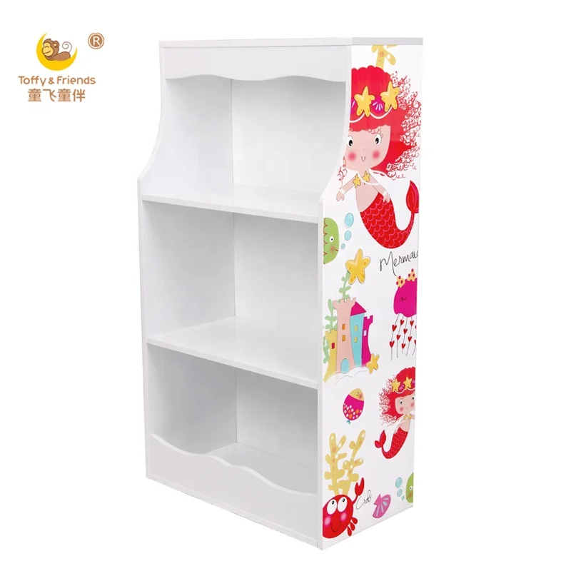 Toffy & Friends kids cabinet wooden bookshelf storage cabinet in Mermaid design