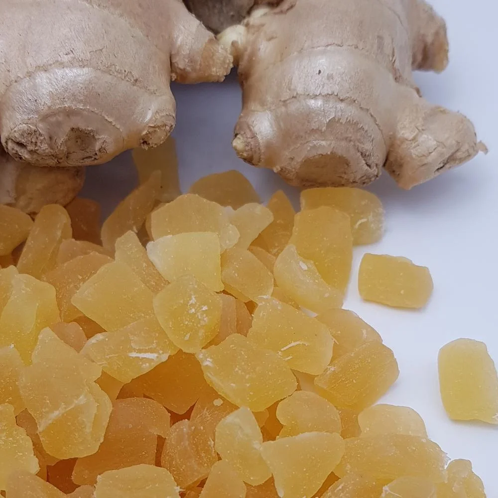 
low sugar Dried dehydrated ginger dices 8-10mm from thailand 