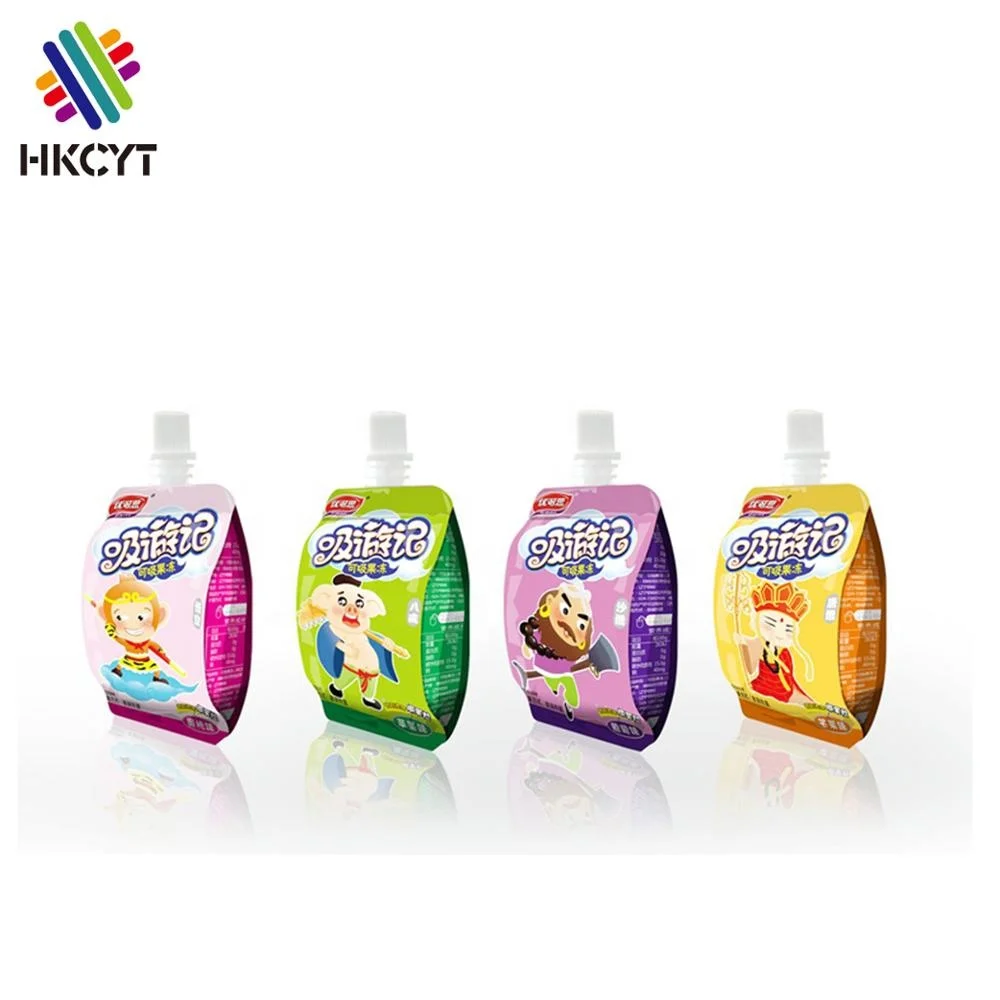 Индивидуальный биоразлагаемый нейлоновый пластиковый стоячий мешочек с носиком для фруктового сока