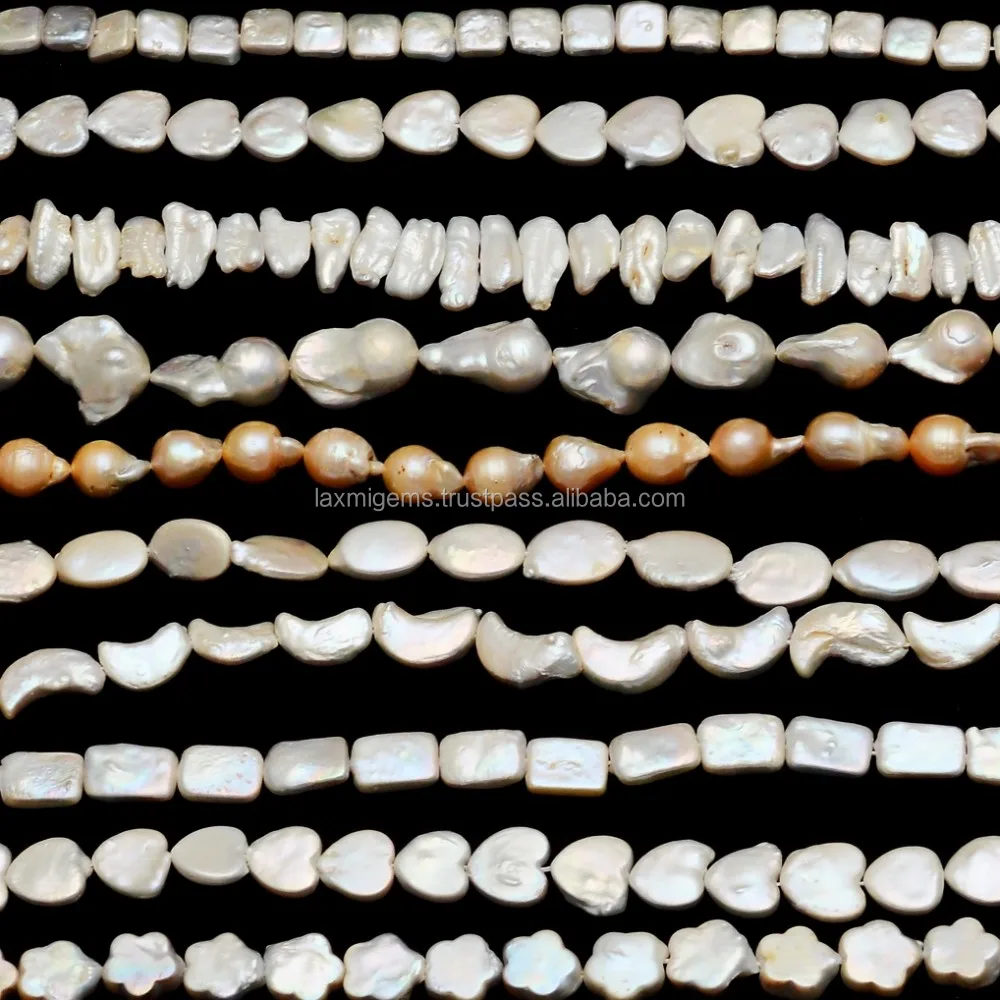 High quality gray baroque shape sweet fresh water genuine gray color pearl beads