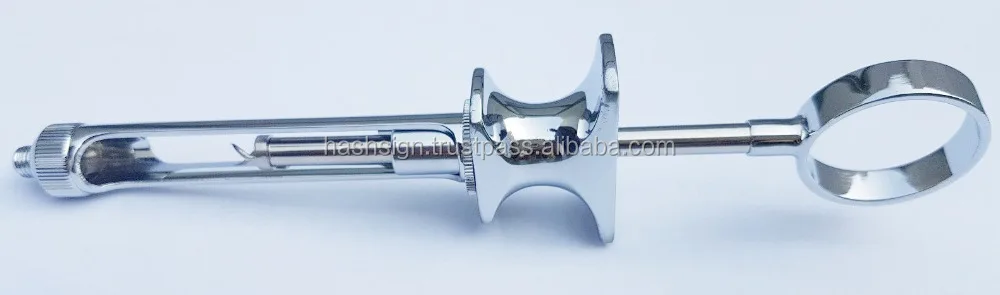 Astra Type Dental Aspirating Syringe 1.8 ml Manual Metal Cartridge Syringe with Thumb Ring & Ring Handle Aspiration Hook