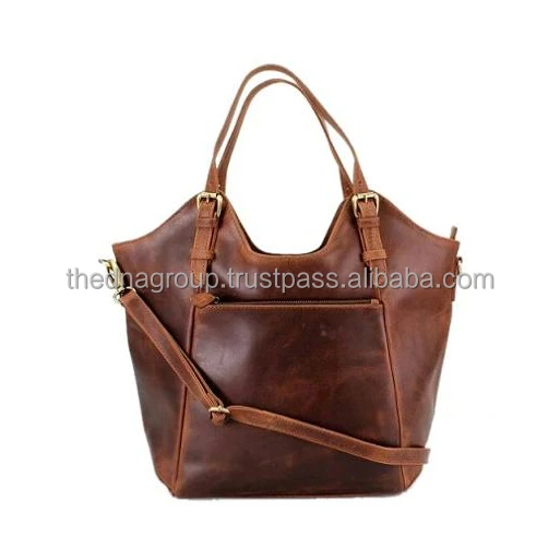 Perfect finishing high quality vintage leather handbag