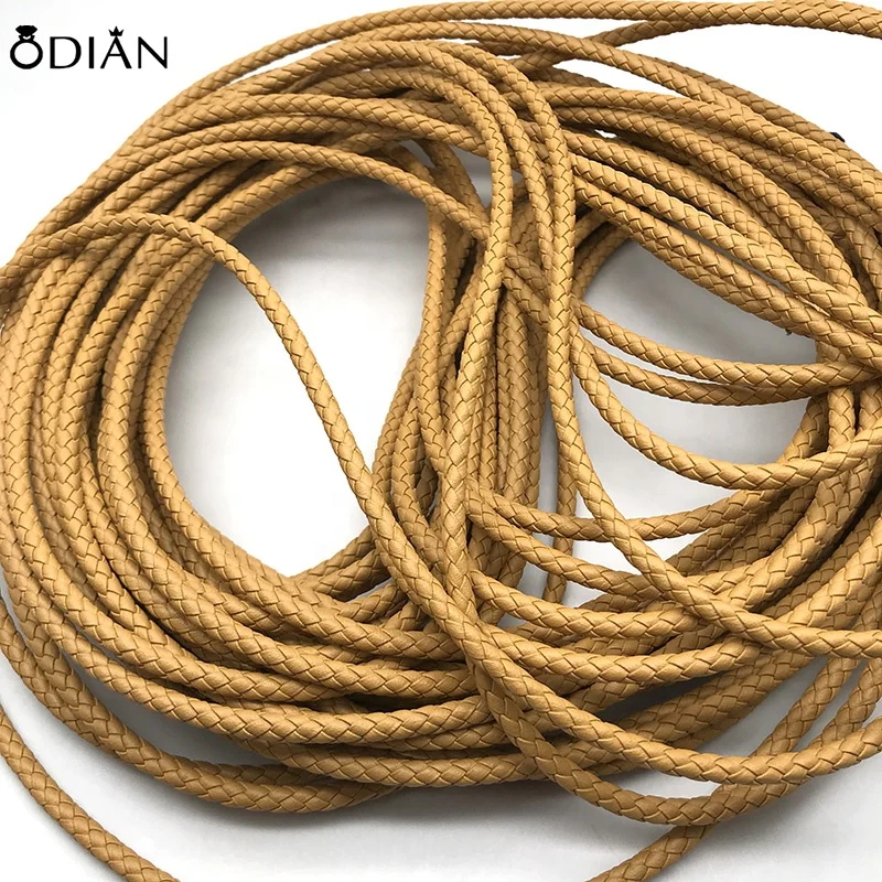 Odian Jewelry 5mm Diameter Italian Faux Suede Genuine Leather Cord Flat Round for Bracelet Making Wholesale