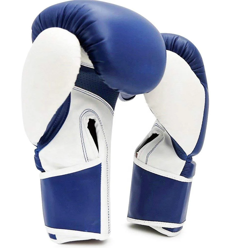 Blue and White PU Boxing gloves / Orignal Leather Boxing gloves / Custom Boxing Gloves
