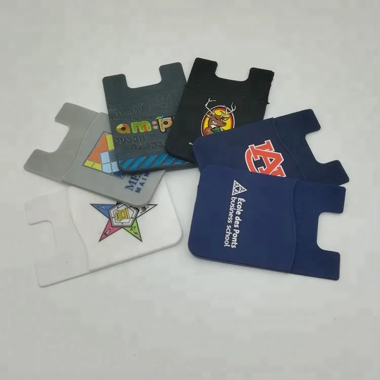 Fashion Customized Silicone Pocket Adhesive Phone Card Holder with 3M Sticker