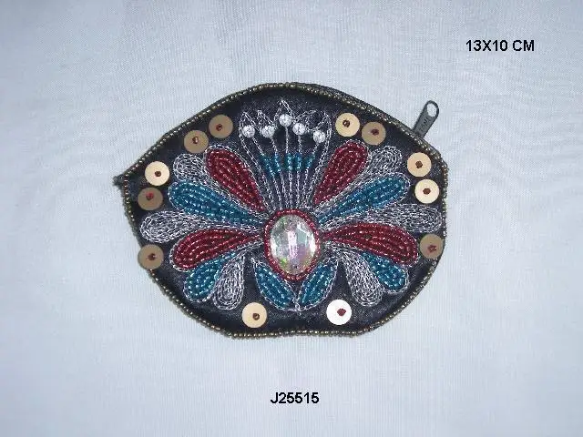 Embroidery Work Rectangular Coin Holders Hand Made Available in Other Colours Also  Coin Holder