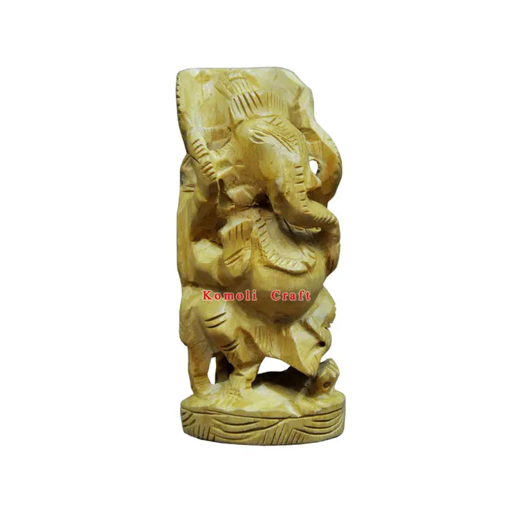 Large wood carving Ganesha Statue handmade wedding favor