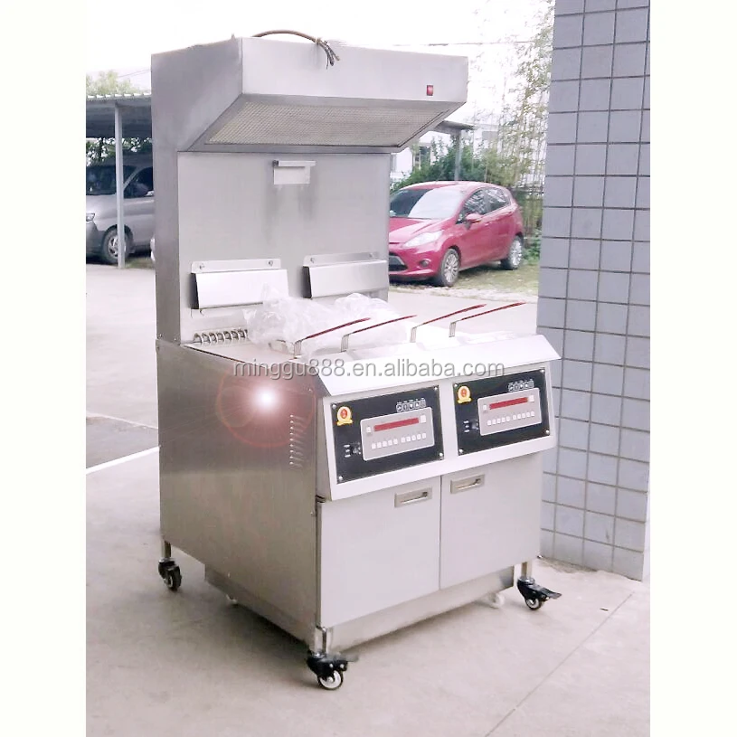  50L двойной цилиндр электрическая фритюрница с двумя решетками/KFC машина