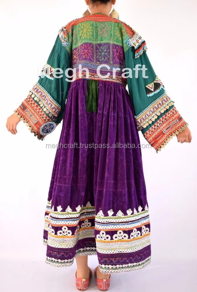 
Afghan Traditional Belly dance costume Dress - tribal handmade Kuchi dress-afghanistan Kuchi Ethnic Purple Tribal dress 
