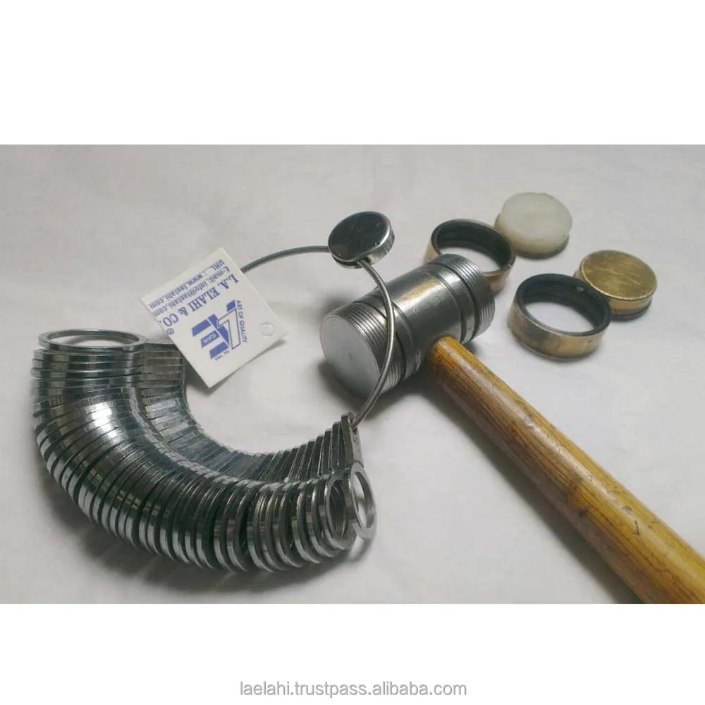 Jewelry Interchangeable Hammer 2 faces with Ring Sizer 2023 Comfortable Wood Handle for Jewelry Craft Making DIY