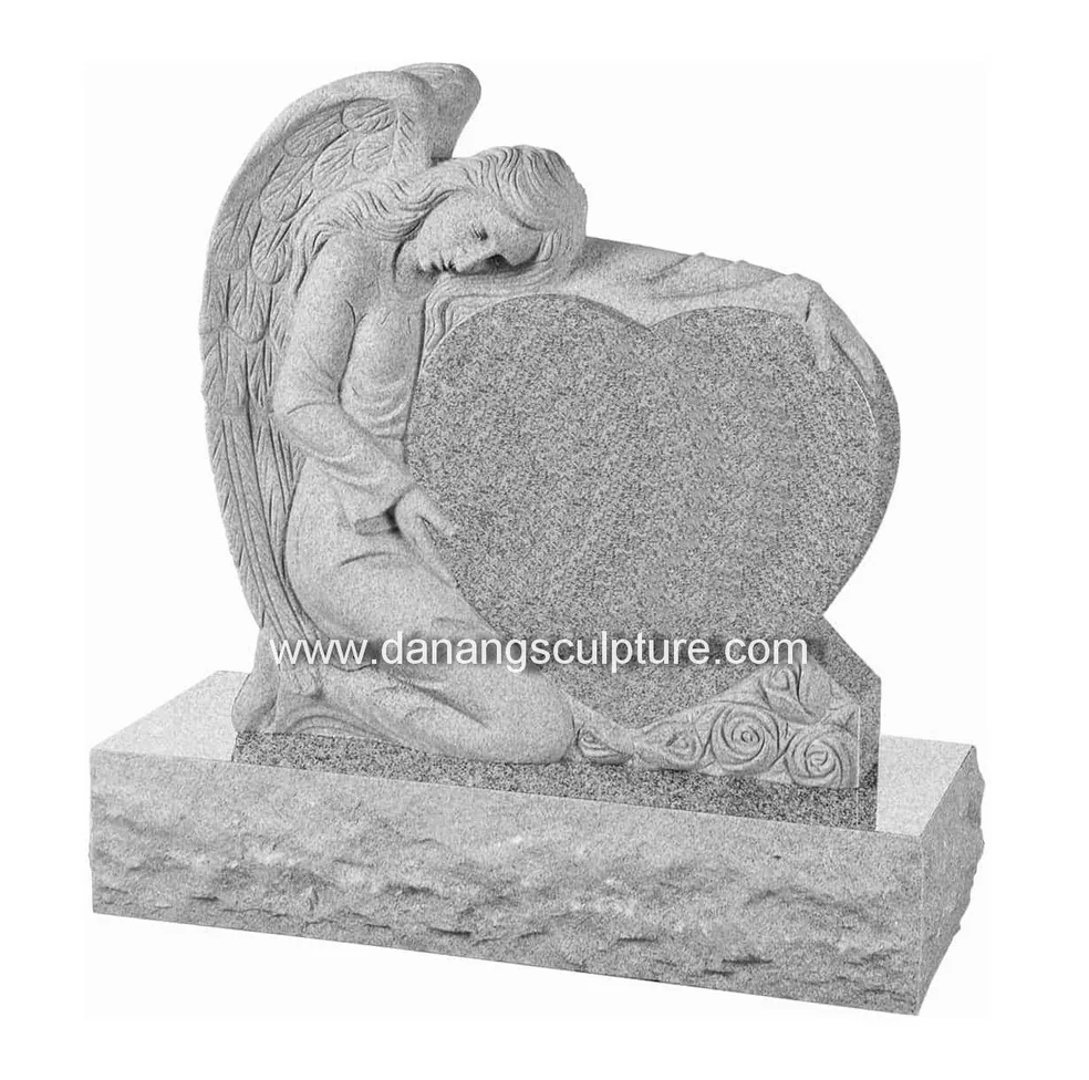 Custom Heart Shape Cheap Granite Tombstone Gravestone memorial black grave stones