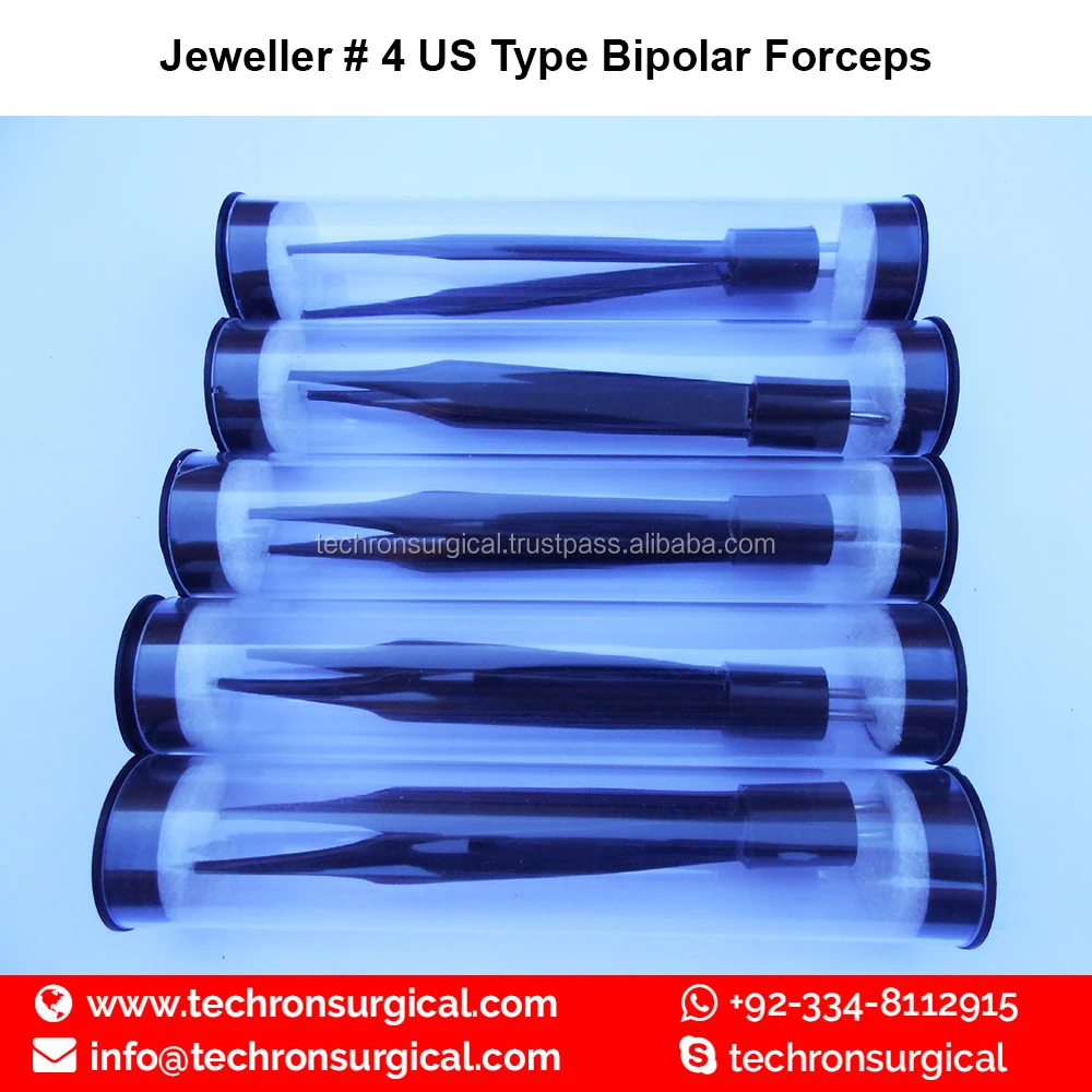 Jeweler #4 11.5cm Non-Stick Ophthalmic Electrocautery Bipolar Forceps