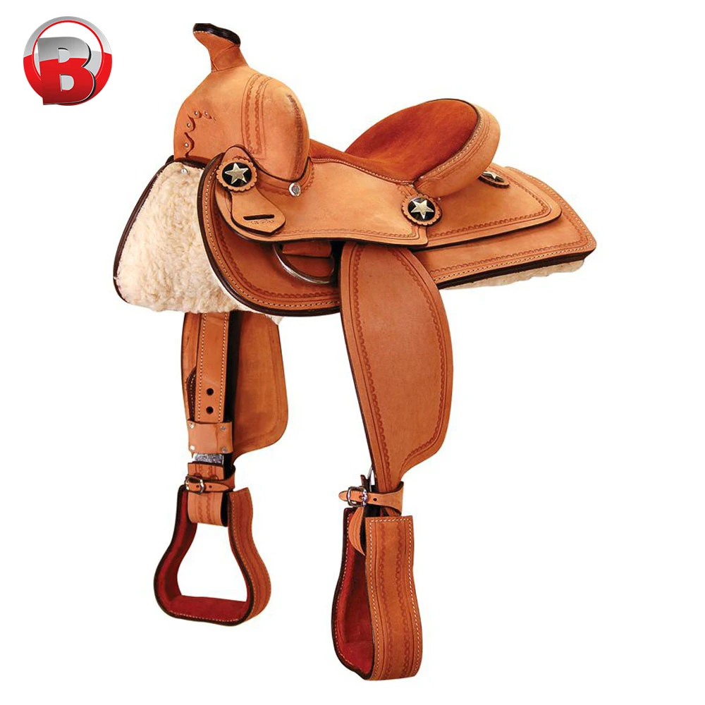 Hot Selling Brown Leather Western Horse Saddle