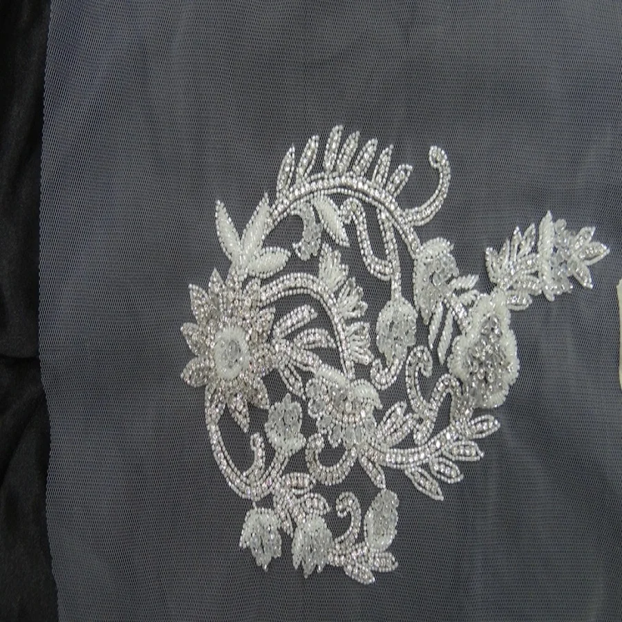 Fancy Sequin Crystal Rhinestone Wedding Applique