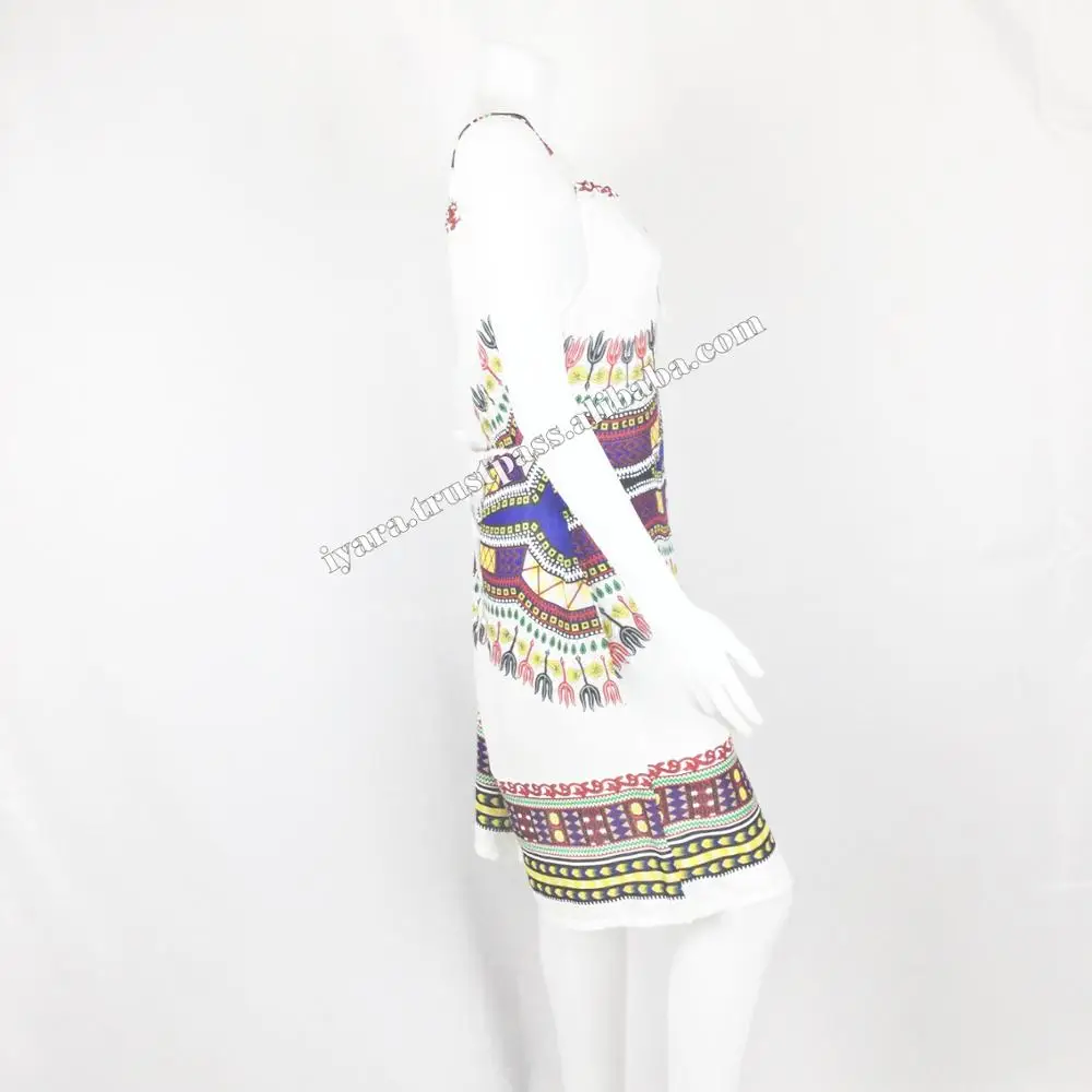 Spaghetti Sleeve Traditional African Dashiki Print Dress