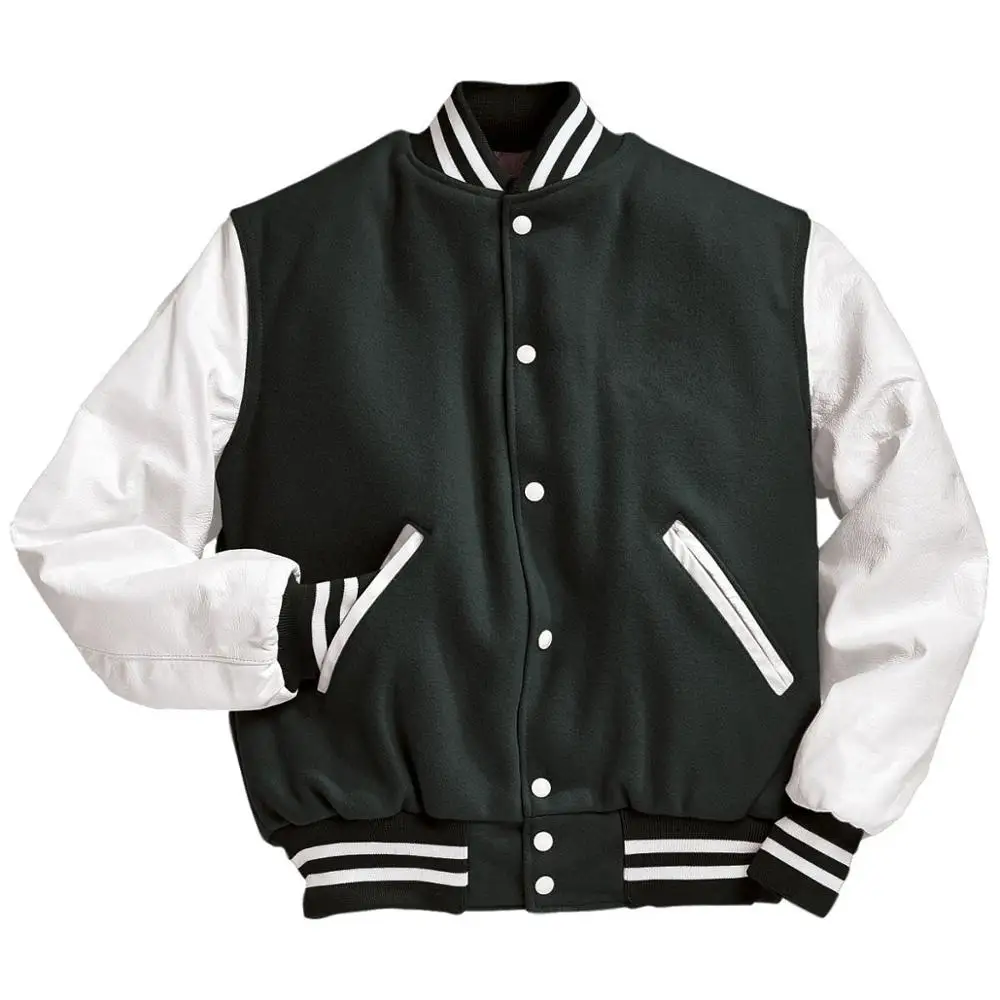 Varsity Jacket Casual Wool Adults Winter Solid Loose Support 100% Polyester Fiber Filling Customized Logo Accept 1 Pc Wool Shell