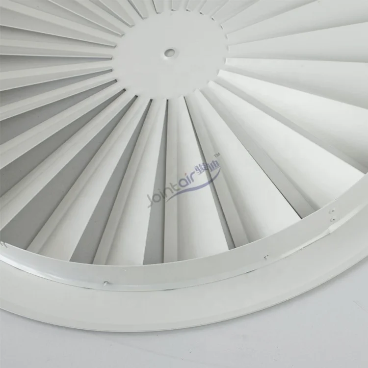 HVAC System Steel Circular Swirl Diffusers Ceiling Vent Covers with 24 fixed blades