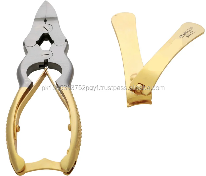 Gold Plated Podiatry Instruments Toe Nail Nippers Clippers plus Finger Nail Cutters Cuticle/Podiatry Chiropody Instruments
