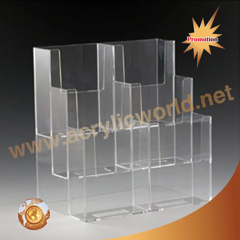 Customized Acrylic brochure holder,leaflet holder,newspaper holder acrylic brochure rack