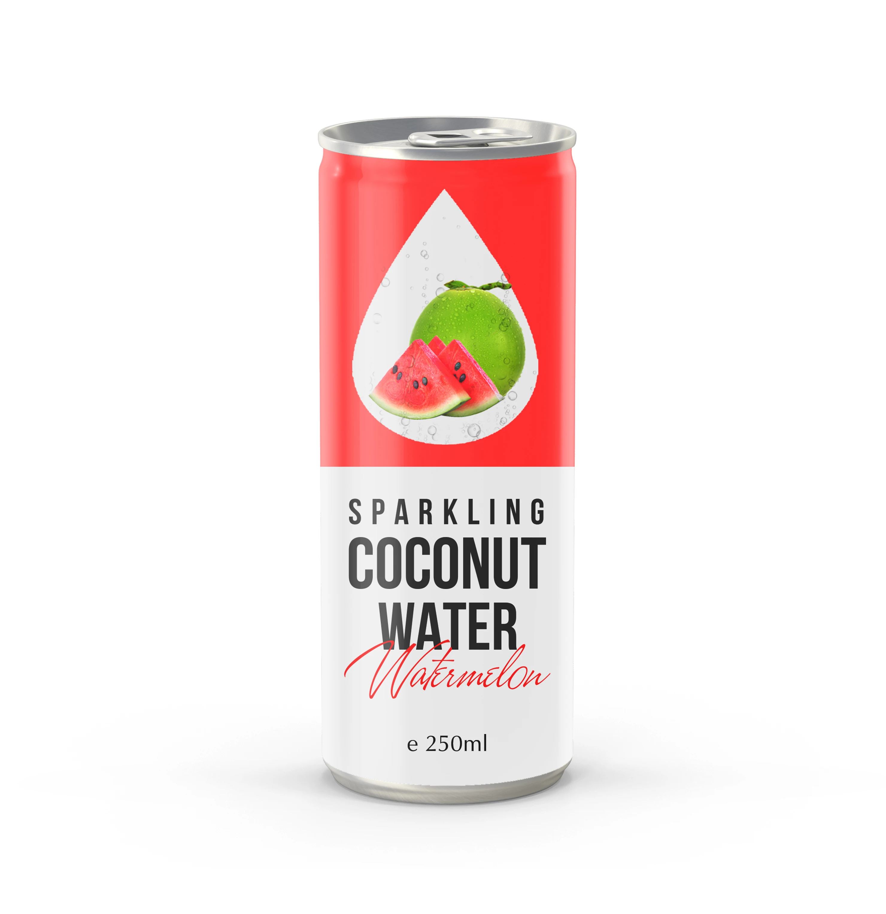 250ml Canned Carbonated Type Frozen Coconut Water with Watermelon Flavor - OEM Beverage