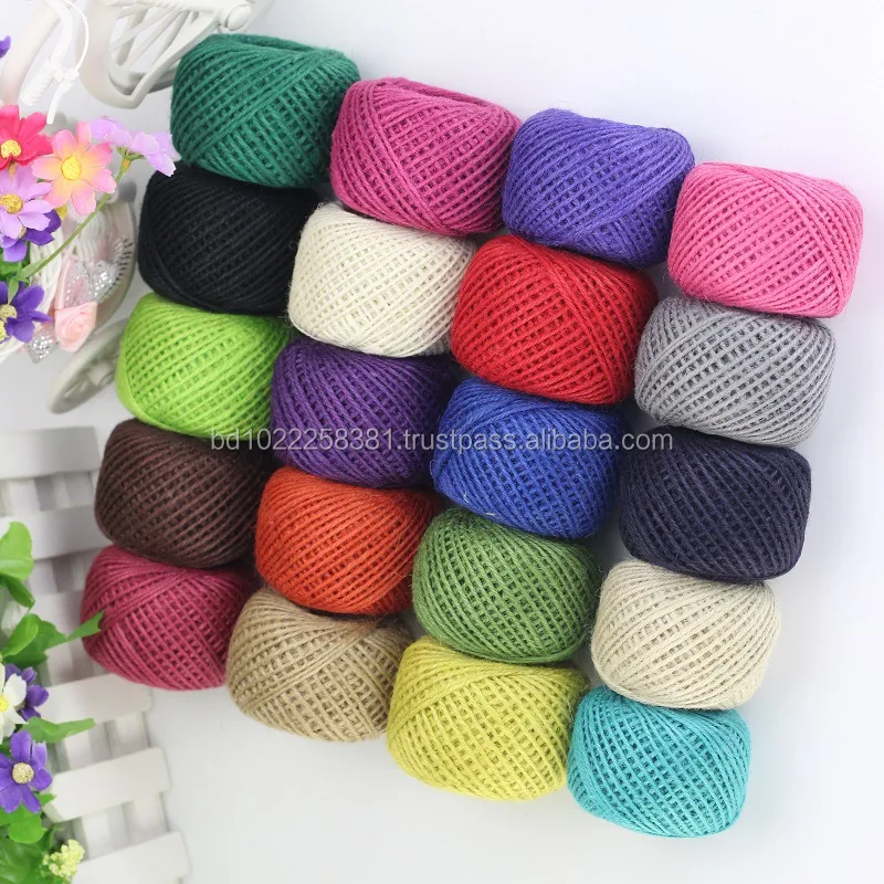 Natural & Color Raw Jute Yarn 3mm Jute Rope