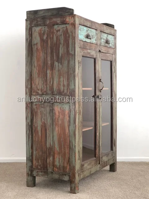 Indian reclaimed wooden small alimrah/Recycled wooden cabinet