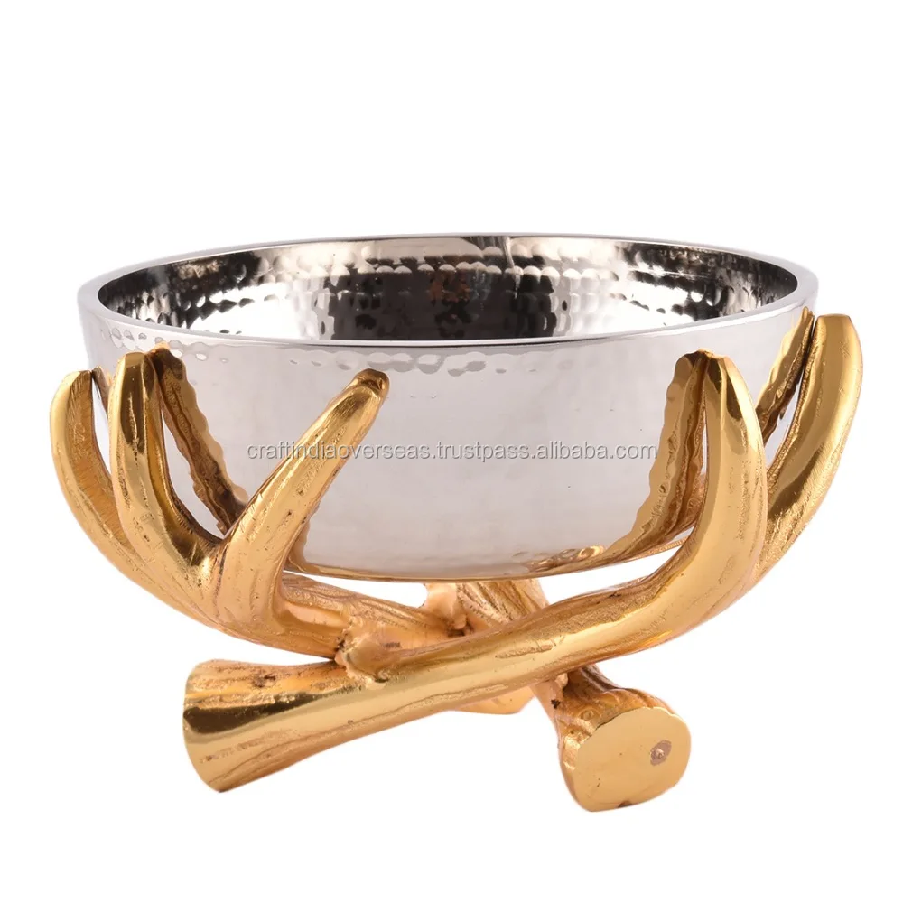 Aluminum Metal Bowl Leaf Stand metal handicrafts bowl