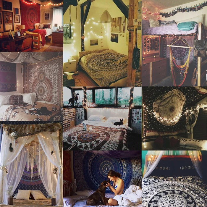 Гобелены большого размера с принтом большие хлопковые тканевые настенные гобелены индийская мандала настенный гобелен