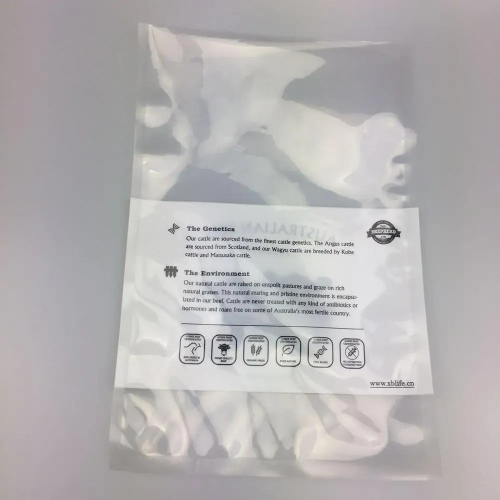 Custom Printed Clear Plastic Food Packing Nylon Retort Three side sealing Pouch Bag