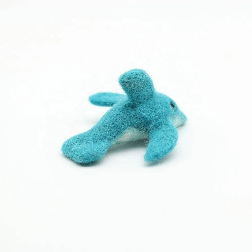 FCT-023, Wool Felt Dolphin for Cats, Felted by Skilled and Talented Women Artisans of Nepal from Eco-friendly New Zealand Wool