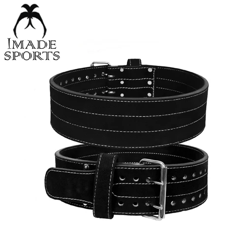 Double Prong Powerlifting Weight Belt Leather 10 MM Thickness 4 Inch Wide Roller Buckle