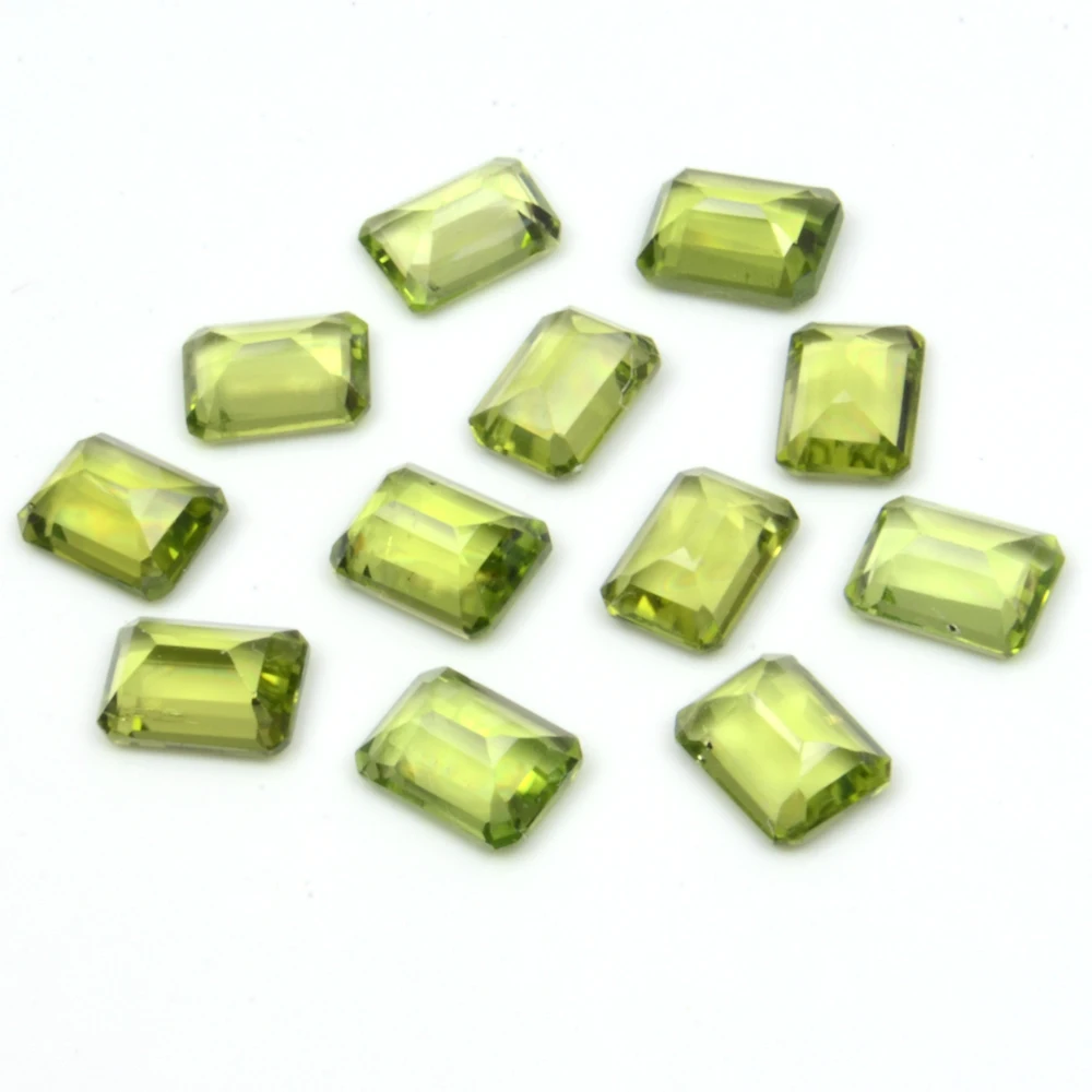 
8X6 mm octagon shape natural top quality peridot cut stone loose gemstone 