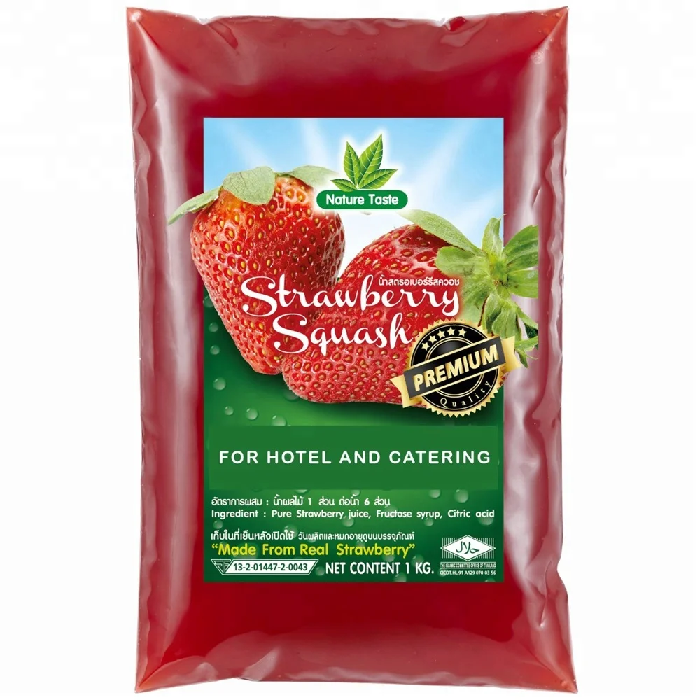 FRUIT JUICE SQUASH PACKING IN PLASTIC BAGS FOR CATERING SERVICES