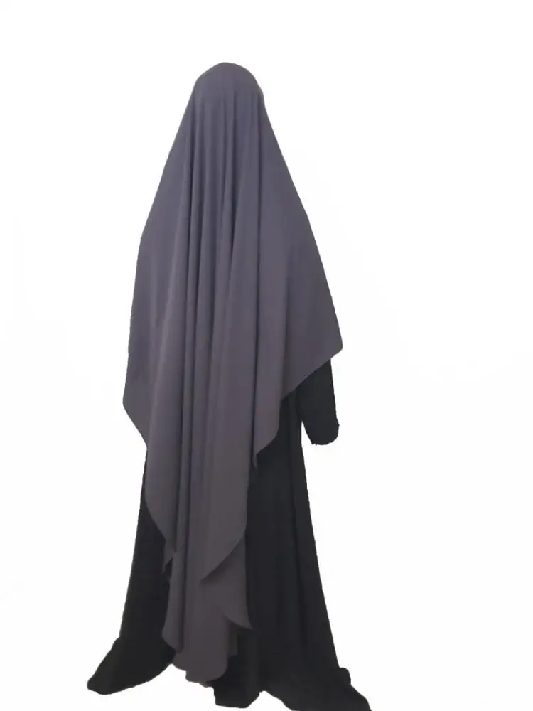 New Khimar Overhead Headscarf for Muslim Women Wholesale Modest Clothing Shawl Hijab Voile OEM Service Middle East Namaz Chador