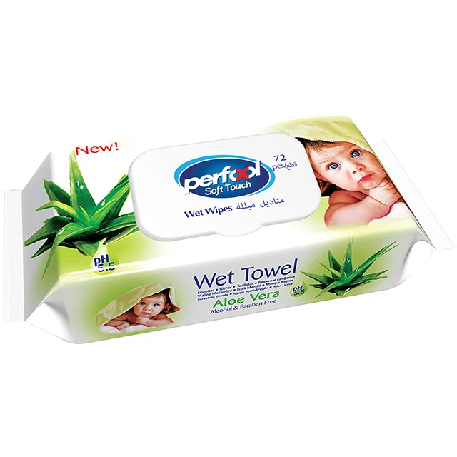 Perfool animals, chamomile,aloe vera wet wipes 72 pcs