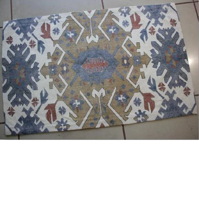 Persian Design Custom Digital Printed Washable Water Absorbent Non Slip Soft Cotton Bedroom Printed Carpet Design Floor Mat Rugs