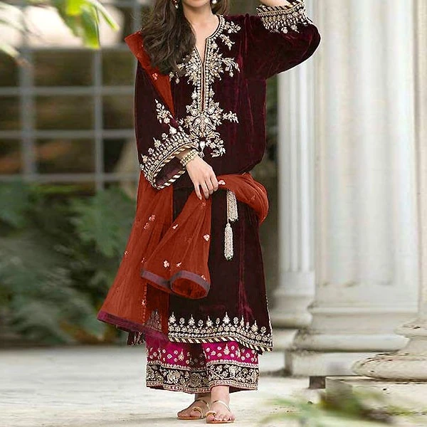 Pakistani velvet dresses / velvet dresses / pakistani evening wear dresses
