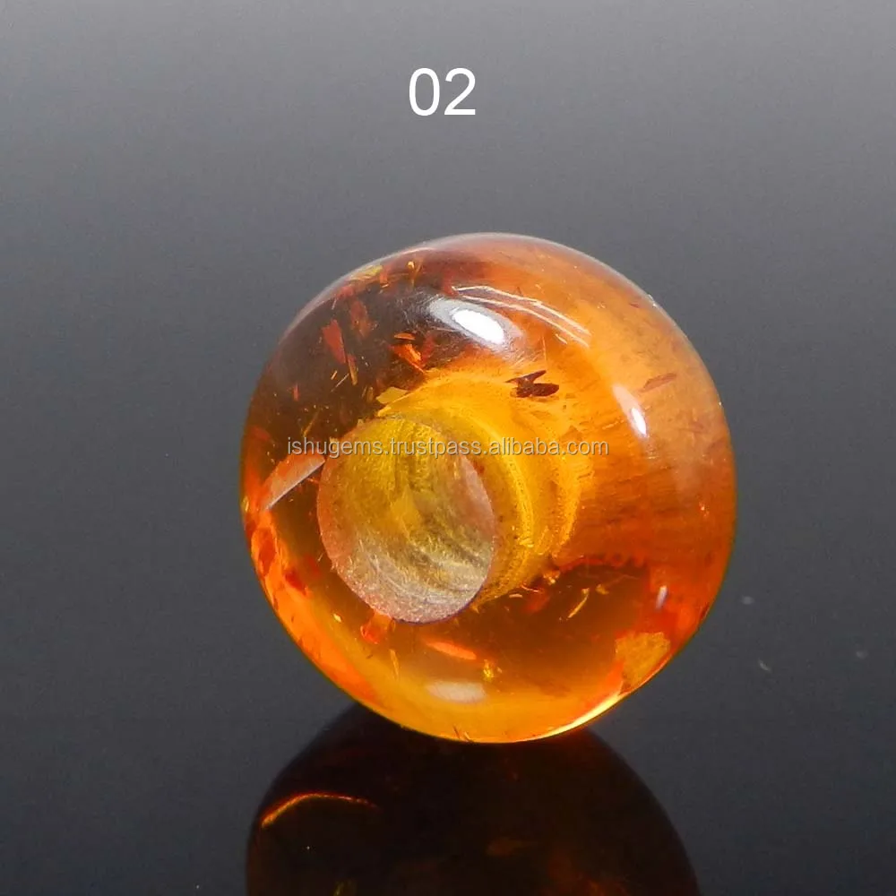 Indian silver jewelry Synthetic amber 14x8x5mm roundel smooth big hole gemstone beads IG5360