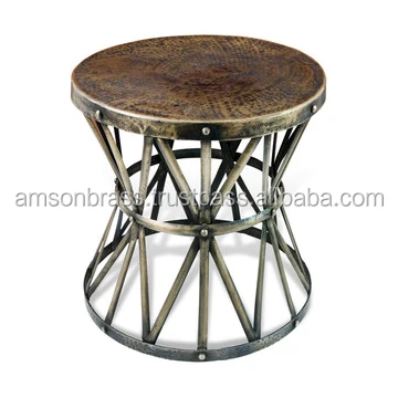 Металлический Табурет круглой формы/прикроватный табурет/табурет с бронзовой отделкой