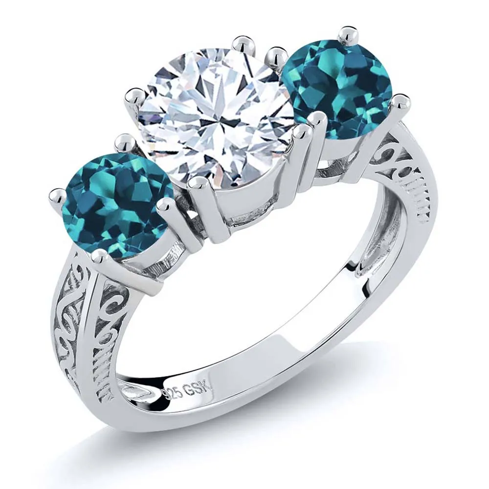 Genuine London Blue Topaz Ring Sterling Silver Topaz Wedding Engagement Ring High Quality Ring Best price In India